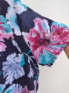 Flower Print Short Sleeves Shirt