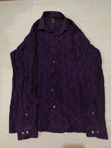 Men's Purple Paisley Long Sleeve Shirt