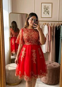 Stunning Red Embroidered Gown ❤️