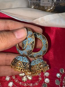 Blue Jhumka Earrings