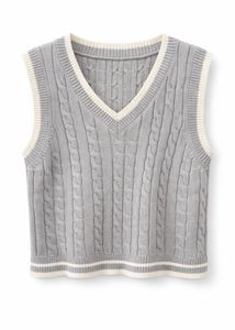 Gray Cable Knit Sweater Vest - Fits upto S/M Size