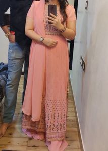 Pink Embroidered Kurti Sets