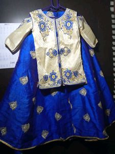 Exquisite Blue &amp; Gold Embroidered Lehenga Choli Se