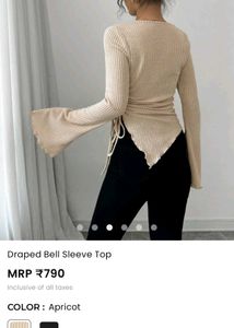 Draped Bell Sleeve Knit Top