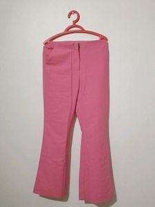 Chic Pink Flared Trousers