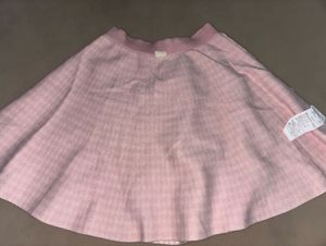 Pink Houndstooth Mini Skirt
