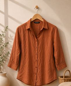 Chic Rust Cotton Shirt