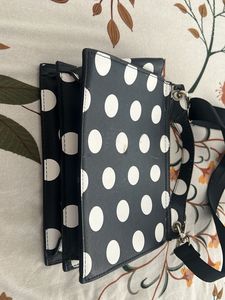 Black &amp; White Polka Dot Clutch