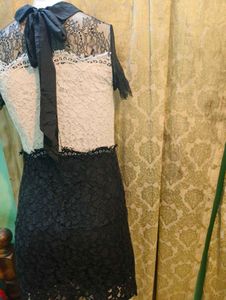 Chic Black &amp; White Lace Dress