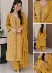 Embroidered Yellow Kurta