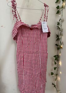 Cute Gingham Off-Shoulder Dress