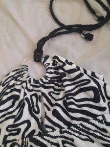 CLEARANCE SALE! black And White Halter Neck