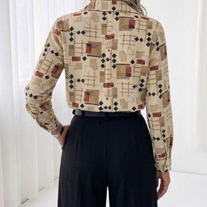 Stylish Geometric Print Button-Up Shirt