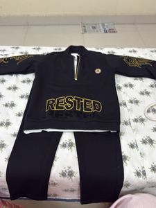 black white T-shirt ,  pant n sweat jack