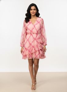Chic Pink Floral Mini Dress