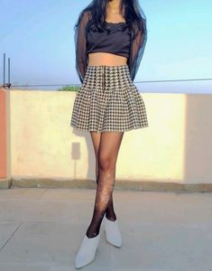 Houndstooth Mini Skirt