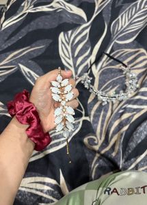 Stunning White Stone hair band with floral hairban