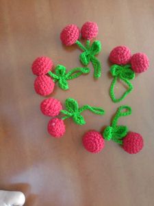 Handmade Crochet Cherry Charms