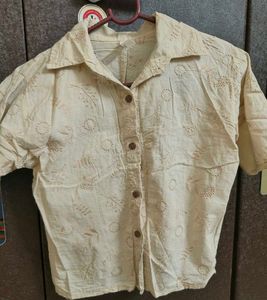 Lightweight Embroidered Button-Up Shirt