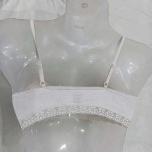 Comfortable⭐ White Bra with Lace Trim