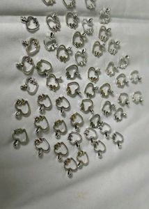 Heart Silver Metal Charms 10 pic Pendants