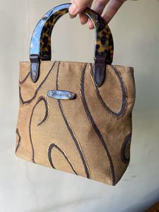 Mulberry Tapestry And Lucite Handle Bag