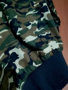Camo Print Mesh Yoke Top