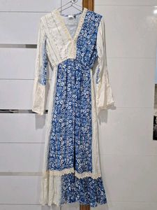 white and blue maxi 👗 dress