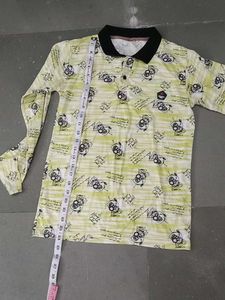 Unique Patterned Long Sleeve Polo Shirt