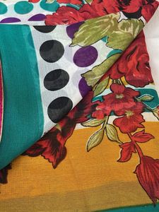 Vibrant Polka Dot Floral Saree