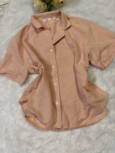 Sheer Peach Button-Up shirt