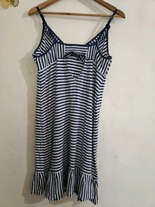 Striped Knit Chemise Dress