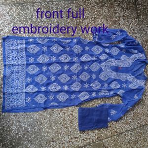 Georgette Embroidery Kurti With Free Inner