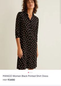 Mango Chic Polka Dot Shirt Dress