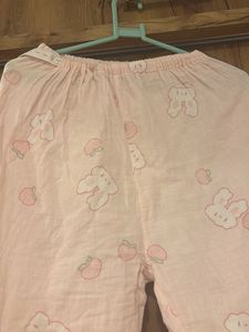 Cute Pink Bunny Print Pajama Pants