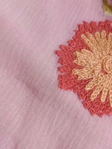 Elegant Floral Embroidered Saree
