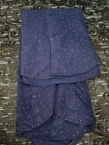 Zara Man Navy Polka Dot Slim Fit Shirt