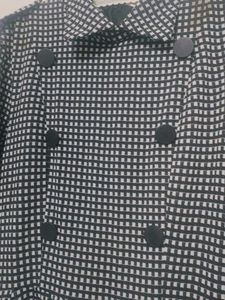 Houndstooth Print Overcoat