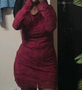 Maroon bodycon mini Dress