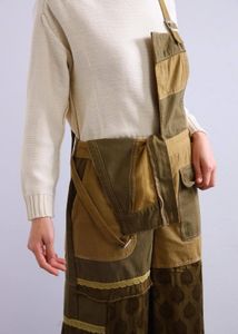 Free People Patchwork Wide Leg Overalls