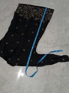 Elegant Black Embroidered Kurta&amp;pant