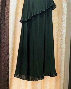 Green Pleated Midi Dress