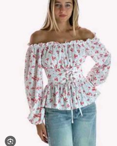 Floral Off-Shoulder Peplum Top