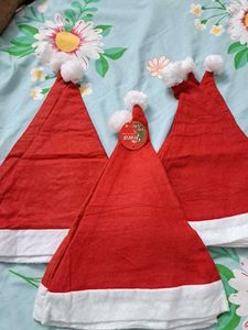 Festive Christmas Santa Hats - Set of 3