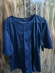 Navy Blue Casual Tunic Top