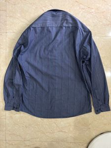 Louis Philippe Men’s Blue Striped Shirt