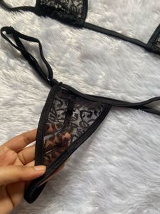 Black Lace Bikini Set