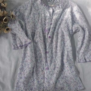 Cute Floral Print Smocked top