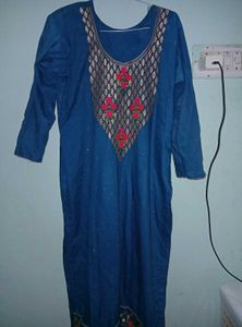 Blue Embroidered Kurta