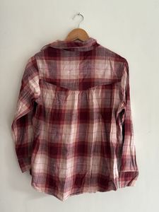 Red Plaid Button-Up Shirt
